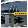 6pcs Window Pillar Post Trim Anti Scratch Glossy Black B