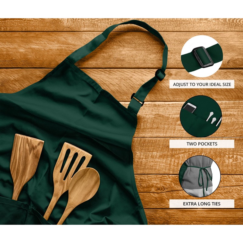 Utopia Kitchen 2 Pack Adjustable Bib Apron for Men and