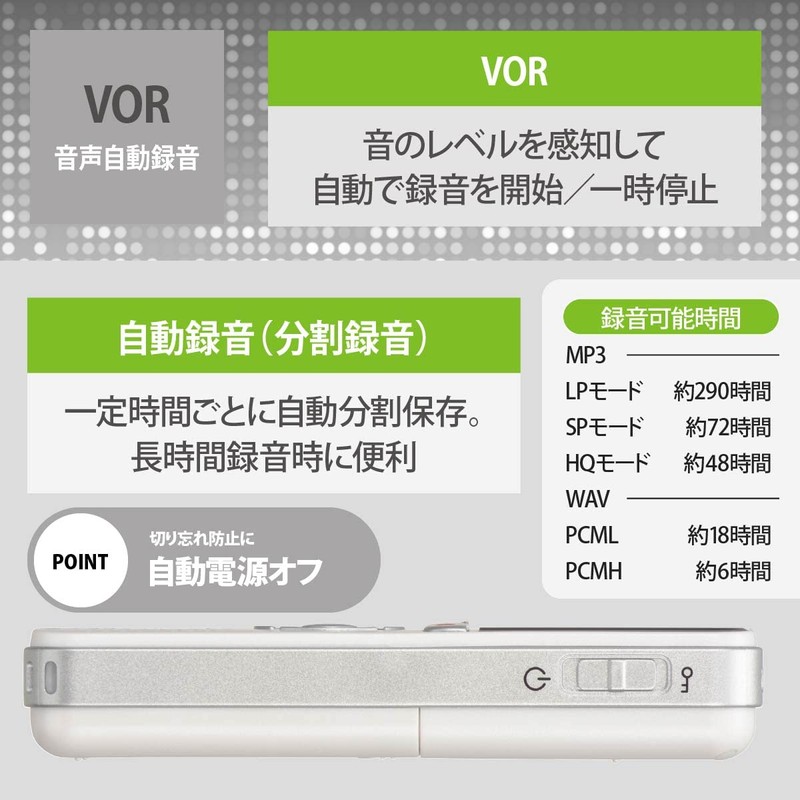 Ohm Electric AudioComm Digital IC Recorder, Voice Recorder, 4GB MP3