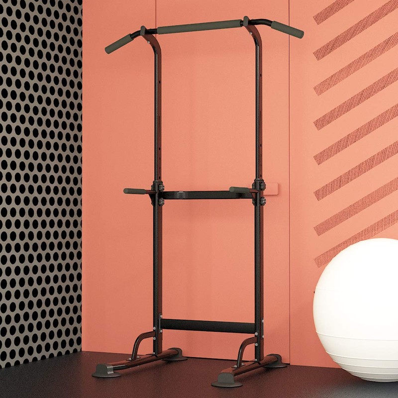 Dland Tower Adjustable Height Pull Up and Dip Station Multi-Function
