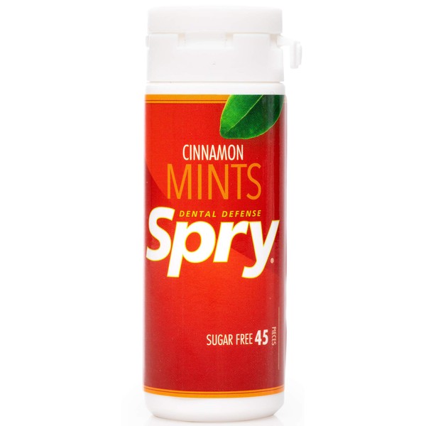 Spry Xylitol Mints, Cinnamon, 45 Count (3-Pack) - Breath Mints That Promote Oral Health, Increase Saliva Production, and Stop Bad Breath