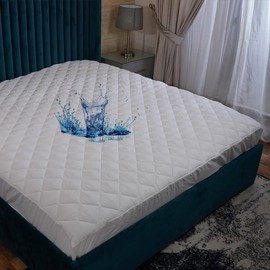 4AS Quilted Waterproof Mattress Protector - Hypoallergenic & Breathable Mattress Topper - Deep Fitted Single Mattress Protector Stretches up to 30cm (Single - 90x190cm)