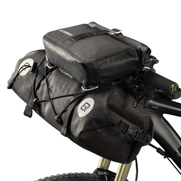 ROCKBROS Waterproof Handlebar Bags 12L-20L Bikepacking Bags Front 2 Dry Packs for MTB Road Bicycles Bikepacking Accessories