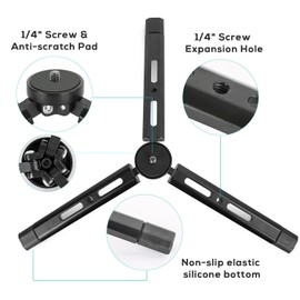 EaxanPic Aluminum Mini Tripod, Desktop Tabletop Stand Tripod for Zhiyun Smooth Q/4, Crane Plus/2,Weebill s, Ronin S/SC/RS2/RSC2, Osmo Mobile,Gimbal Handle Grip Stabilizer Tripod