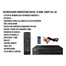 Control Expert Decodificador Convertidor Digital Tv Hdmi 1080p Full Hd