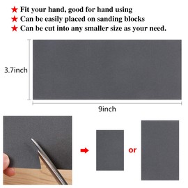 CABAX 9x3.7 Inch Abrasive Dry Wet Waterproof Sandpaper Sheets Assorted Grit of 400/600/ 800/1000/ 1200/1500 for Furniture, Hobbies and Home Improvement, 6 Sheets