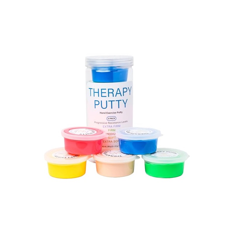 Hand Exercise Therapy Putty Set by EPHRATA – 5 Resistance