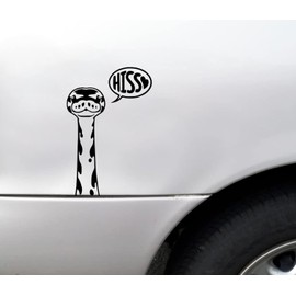 Sticky Bomb Peeking Funny Snake Ball Python Cool Vinyl Decal Vinyl Decal Sticker Premium Quality Vinyl Black for Car Bumper Truck Van SUV Window Wall Boat Cup Tumblers Laptop or Any Smooth Surface