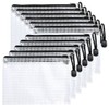 TIMESETL 10 Pcs Zipper File Bags A6 Mesh Pouch Clear