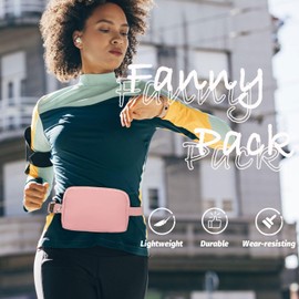 Favuit Bumbag for Ladies Belt Bags for Women, Fanny Packs for Girls Fashion Crossbody Bags Mini Running Waist Pack with Adjustable Strap for Dog Walking Climbing Hiking Travel Cycling (Pink)