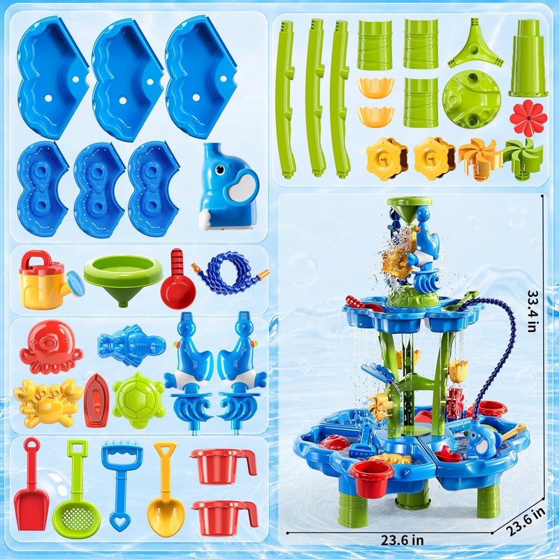 JUKUDAHU Water Table for Kids Ages 4-8 with Water Pump