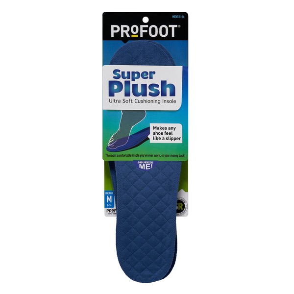 PROFOOT Plantilla Acolchada Super Plush Ultra Sort, Para Hombres De 8 A 14 Años, 1 Par Como Se Vio