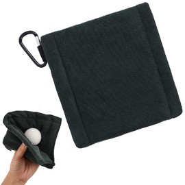 Golf Ball Cleaning Towel Microfiber Towel with Carabiner for Golf Cleaning Golf Towel Wipe Golf Club Towel (1pcs Gray)