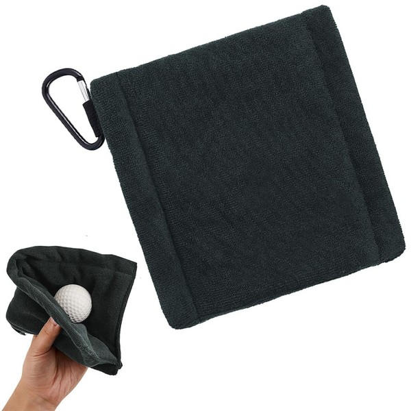 Golf Ball Cleaning Towel Microfiber Towel with Carabiner for Golf