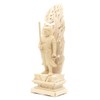 木彫 Buddha of 不動明王 Square Base 火焔 光背 6.0 Dimension 桧木