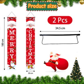 Christmas Banner, Merry Christmas Banner, Christmas Porch Banner, Merry Christmas Banner, Christmas Porch Sign, for Home, Door, New Year, Christmas Decoration