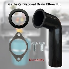 Garbage Disposal Drain Elbow Replacement Kit,Garbage Disposal Drain And Gasket Kit for Waste King,with 1.5" Elbow, Flange, Gasket, and Two Screws