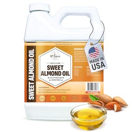 Aceite De Almendras Dulces Orgánico(473 Ml)Premium Prensado En Frío Sin Refinar  Aceite De Almendras Dulces 100 Puro Para Piel, Rostro, Cabello Y...  