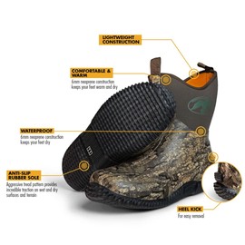 HOT SHOT Duck Commander x Countryman Men’s Hunting Ankle Boot | Durable Neoprene | Waterproof | Lightweight Camouflage Boots