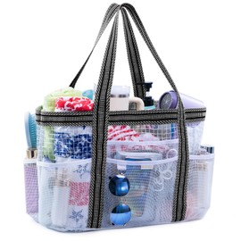 ELCUPA Large Mesh Shower Caddy – Portable ShowerTote with Waterproof Phone Pouch – Quick Dry Shower Bag with Separate Dry & Wet Zones for College Dorm, Gym, Beach Tote, Camping, Travel Essentials