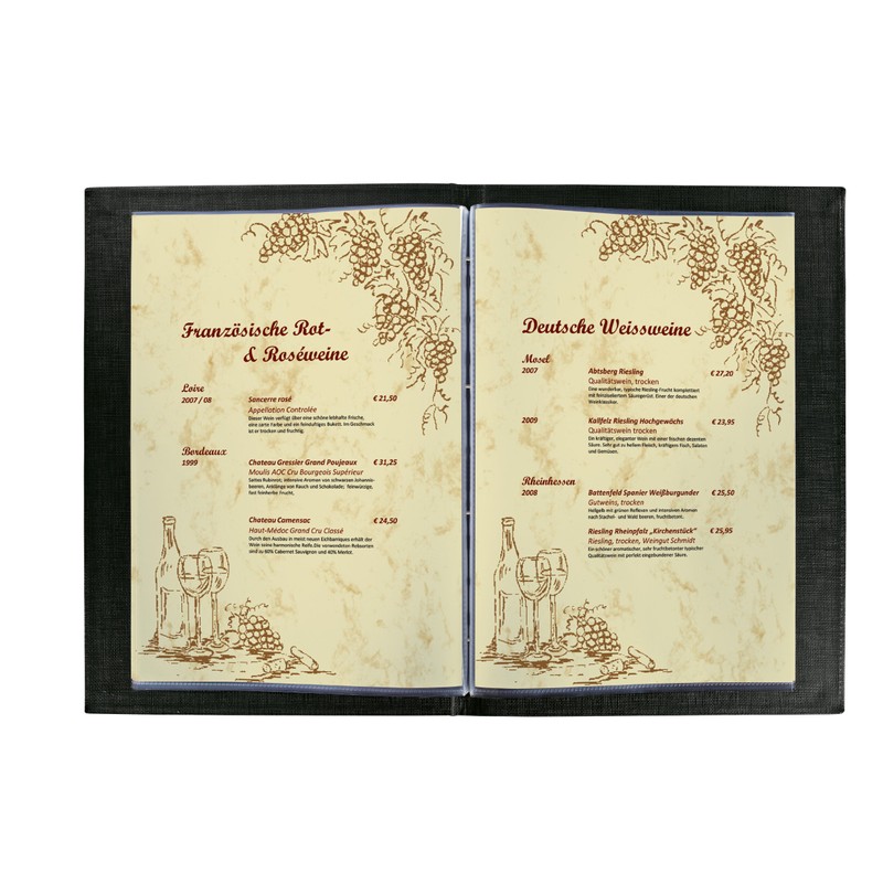 Sigel SM191 Single transparent pockets, for menu folders with screw
