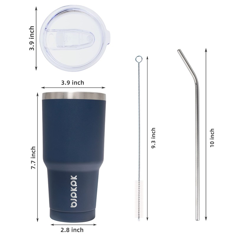 BJPKPK 30 oz Tumbler with Lid and Straw Stainless Steel