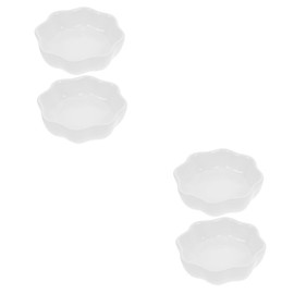 Ipetboom Set of 4 Ceramic Hamster Bowls Chinchilla Bowl Small Feeder for Pets Hedgehog Bowl Feeding Bowls for Hamsters Water Bowl for Hamsters Feeding Bowl Parrot Washable White