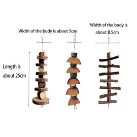 Rebecca online 3pcs Small Animal Chews Toy Natural Apple Wood Block Cage Hanging Molars Treats Snack for Hamsters Rabbits Bunny Bird Parrots Chinchilla Guinea Pig Gerbils Squirrels