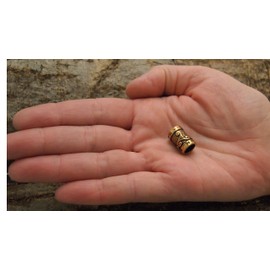 Beard bead curling bead bronze triskele 7 mm, Pearl, Pearl