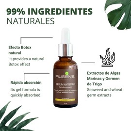 Rusens - Serum Antiedad Ácido Hialurónico 100% natural con Efecto Tensor. Activa Colágeno y Elastina