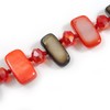Avalaya Long Red/Black Shell Nugget and Red Faceted Glass Bead