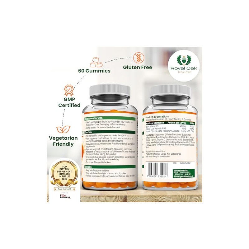 Biotin Gummies with Vitamin C + Vitamin E | Hair,