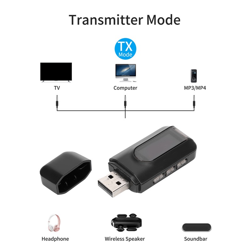 BT‑10 Bluetooth 5.0 Transmitter Receiver 2 in 1 Wireless Audio