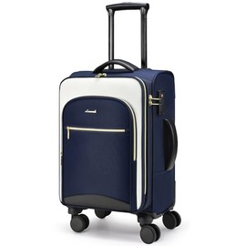 LOVEVOOK Carry On Luggage 22x14x9 Airline Approved, 20 Inch Softside Suitcases with Wheels, Lightweight Spinner Carry on Suitcase with TSA Lock, Water-Resistant Large Capacity Luggage for Travel