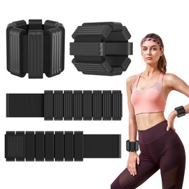 Weighted Bangles - Adjustable Pilates Ankle and Wrist Weights for Women & Men, 2 lbs Weighted Arm Bands Foot Leg Weights for Walking, Yoga, Training, Exercise, Running, Set of 2 (1LB Each)