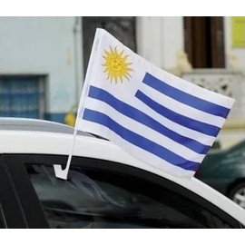 Bandera Banderín Para Auto Uruguay Car Flag Window Clip Car Decoration, 45 cm x 30 cm / 17.7" x 11.8" (1 pc)