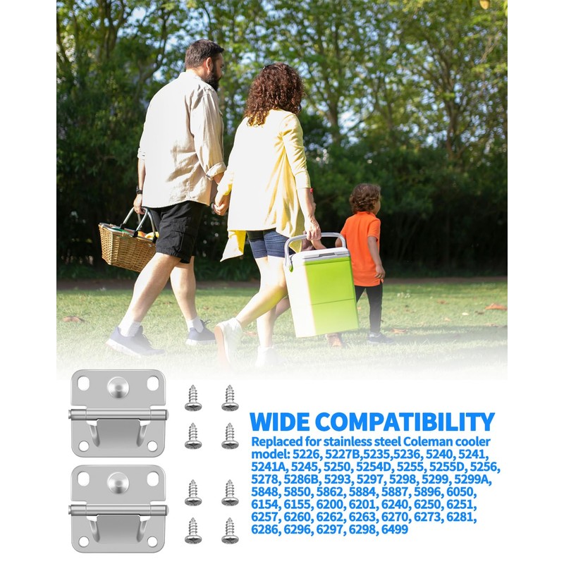Cooler Stainless Steel Hinge Replacement for Coleman, Camping Coolers Accessories
