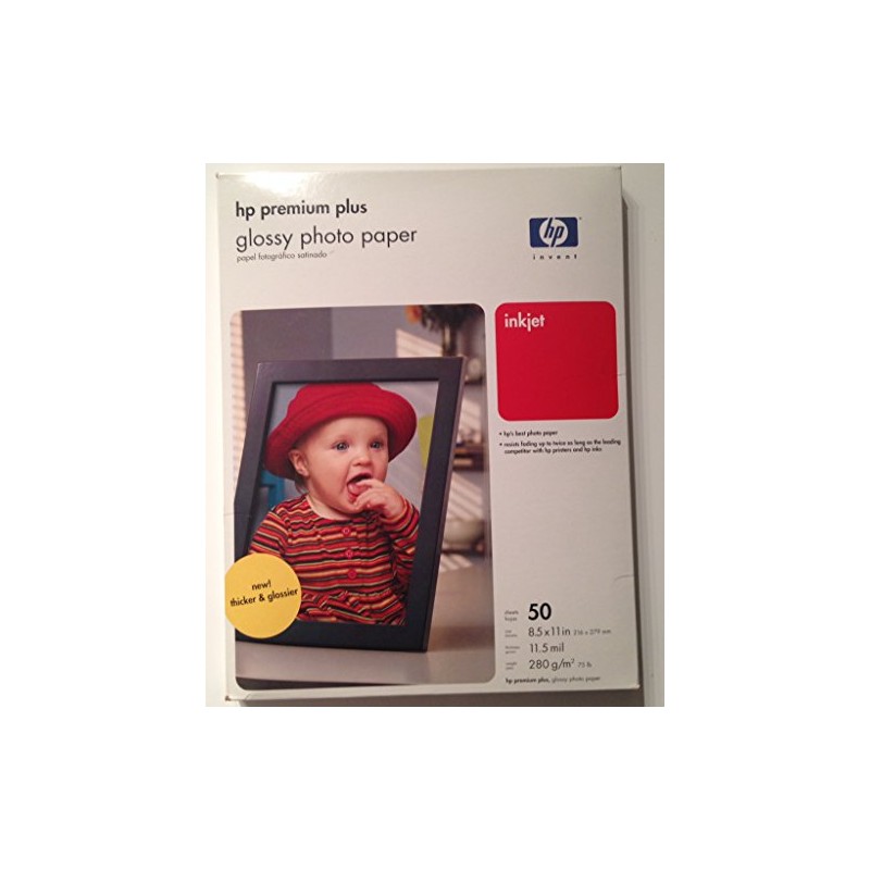 HP Premium Plus Photo Paper, High Gloss- 50 sheets 8.5