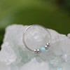 Opal piercing hoop-Ultra Thin 24G Sterling Silver Nose ring piercing