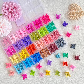 96pcs Baby Girl Hair Clips 24 Multicolors Colors Mini Hair Claw Clips Small Tiny Butterfly Claw Clips Baby Hair Accessories for Toddler
