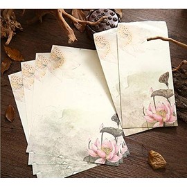Stationery Paper and Envelopes Set -Cute Lovely Kawaii Special Design Chinese Style Writing Stationery Paper Envelopes-32 Pack Stationery Paper and 16 Pack Envelopes(Retro)