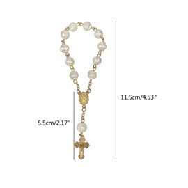 KUFptva Cross Rosary Bracelet Rosary Prayer Beads Acrylic Rosaries Jesus Crucifix Cross Chain Bracelets for Women