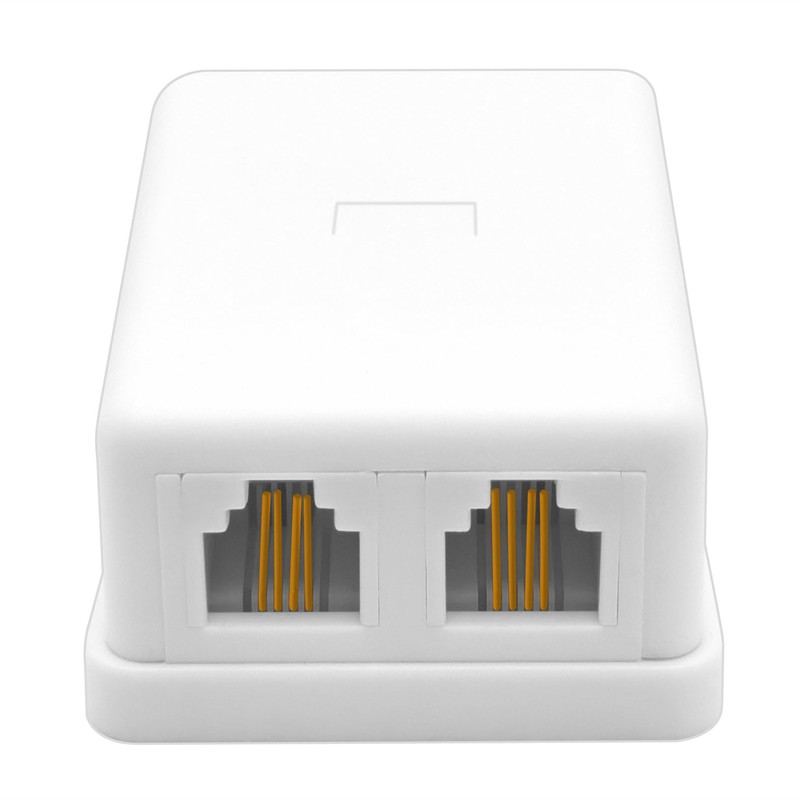 NECABLES Phone Jack Surface Mount Dual Port for 2 Phone
