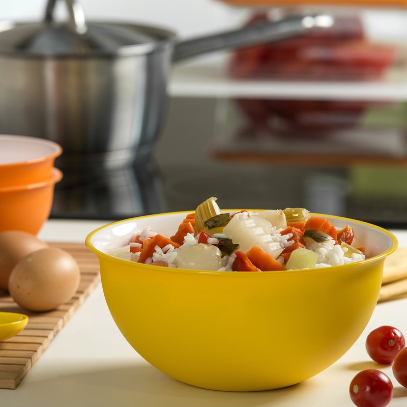 omada Design 3 x Antibacterial Bowls 1.5 Litre Plastic Shatterproof
