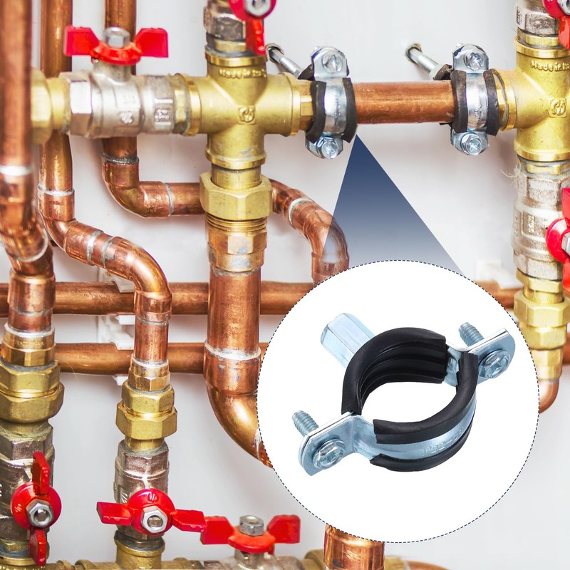 sourcing map 12 Pcs Split Ring Pipe Hanger, 32mm/1.26inch Adjustable