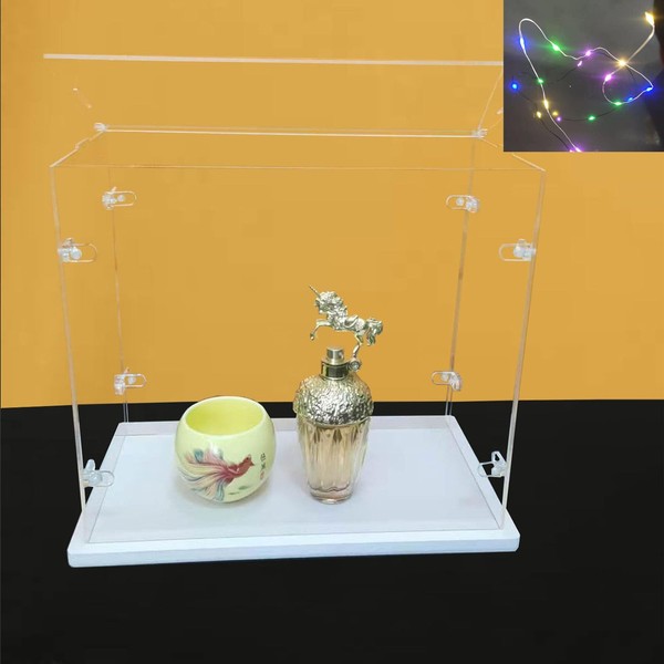 Clear Acrylic Display Cabinet Assembly, Thickened Base, top openable Door,