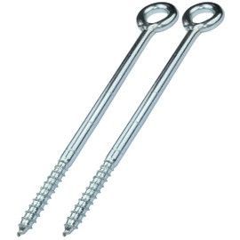 AERZETIX - C58290 - Set of 2 Screw Hooks Eyelet Ring Diameter 12 x 230 mm for Tubular Scaffolding - Wood Net - Wall Mounting - Steel - Colour Silver