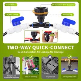 50FT Drip Irrigation System Quick Connect Garden Watering System with 1/4" Irrigation Tubing DIY Automatic Water Irrigation System for Garden Raised Beds Potted Plants Vegetable Flower