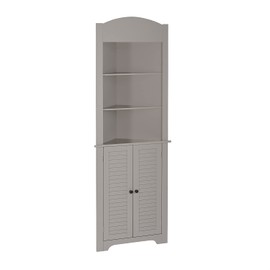 RiverRidge, Taupe Ellsworth Tall Corner Bathroom Storage Cabinet