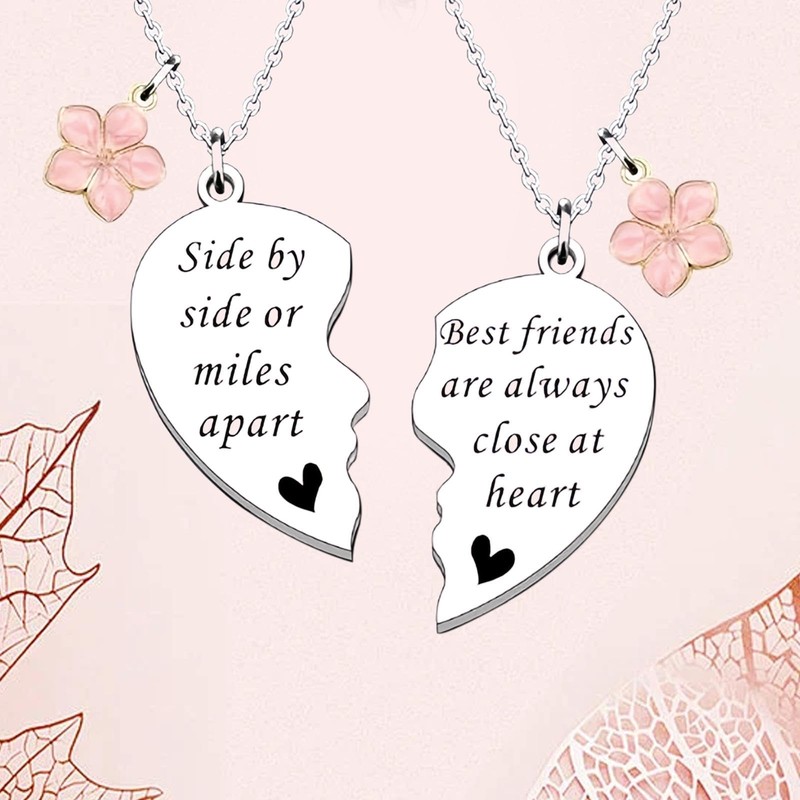 ZGDEIWGF Pack of 2 Friendship Necklaces, Best Friend Necklace, Magnetic